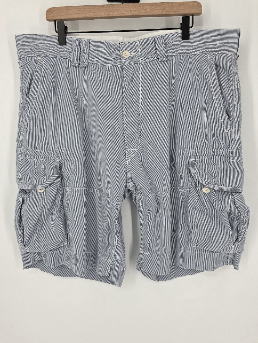 Ralph Lauren Polo Seersucker Cargo Shorts, Sz 40